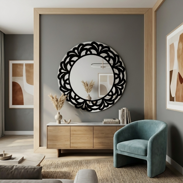 Home royal reflection wall mirror Black